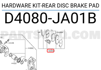 Nissan D4080JA01B HARDWARE KIT-REAR DISC BRAKE PAD