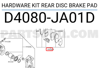 Nissan D4080JA01D HARDWARE KIT REAR DISC BRAKE PAD