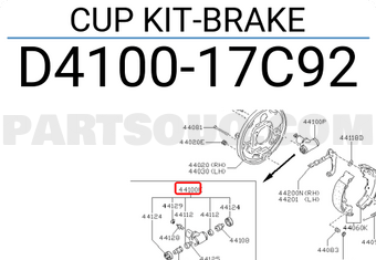 Nissan D410017C92 CUP KIT-BRAKE