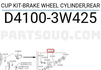 Nissan D41003W425 CUP KIT-BRAKE WHEEL CYLINDER,REAR