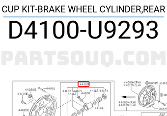 Nissan D4100U9293 CUP KIT-BRAKE WHEEL CYLINDER,REAR