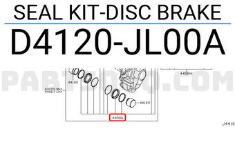 Nissan D4120JL00A SEAL KIT-DISC BRAKE