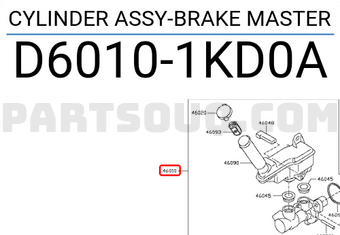 Nissan D60101KD0A CYLINDER ASSY-BRAKE MASTER
