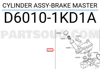Nissan D60101KD1A CYLINDER ASSY-BRAKE MASTER
