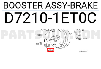 Nissan D72101ET0C BOOSTER ASSY-BRAKE