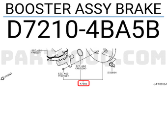 Nissan D72104BA5B BOOSTER ASSY BRAKE