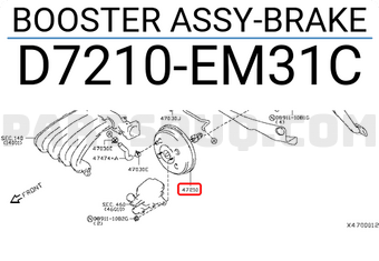 Nissan D7210EM31C BOOSTER ASSY-BRAKE