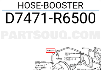 Nissan D7471R6500 HOSE-BOOSTER