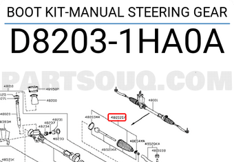 Nissan D82031HA0A BOOT KIT-MANUAL STEERING GEAR