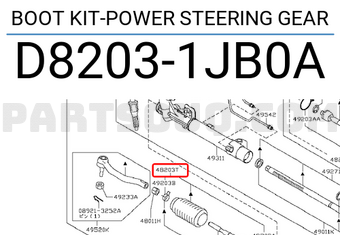 Nissan D82031JB0A BOOT KIT-POWER STEERING GEAR