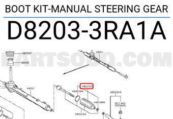 Nissan D82033RA1A BOOT KIT-MANUAL STEERING GEAR