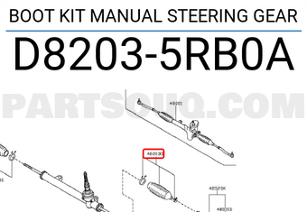 Nissan D82035RB0A BOOT KIT MANUAL STEERING GEAR