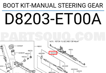 Nissan D8203ET00A BOOT KIT-MANUAL STEERING GEAR