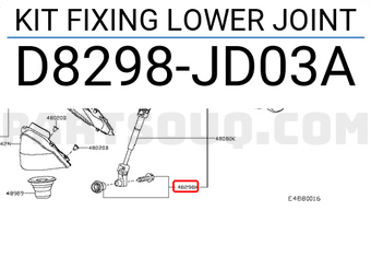 Nissan D8298JD03A KIT FIXING LOWER JOINT