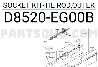 Nissan D8520EG00B SOCKET KIT-TIE ROD,OUTER