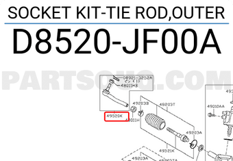 Nissan D8520JF00A SOCKET KIT-TIE ROD,OUTER