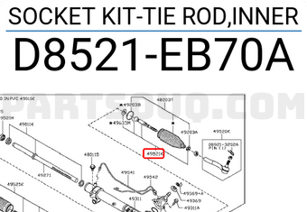 Nissan D8521EB70A SOCKET KIT-TIE ROD,INNER