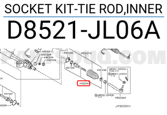 Nissan D8521JL06A SOCKET KIT-TIE ROD,INNER