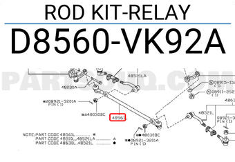 Nissan D8560VK92A ROD KIT-RELAY