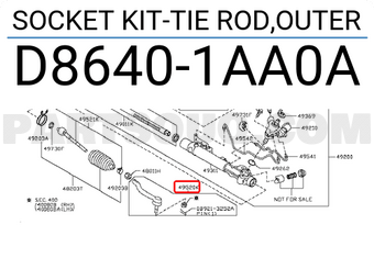 Nissan D86401AA0A SOCKET KIT-TIE ROD,OUTER
