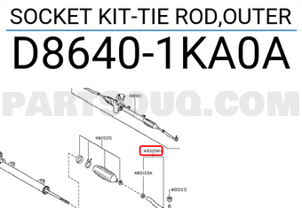 Nissan D86401KA0A SOCKET KIT-TIE ROD,OUTER