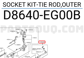 Nissan D8640EG00B SOCKET KIT-TIE ROD,OUTER