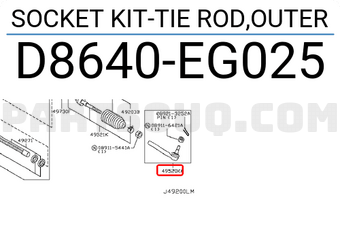 Nissan D8640EG025 SOCKET KIT-TIE ROD,OUTER