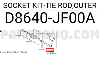 Nissan D8640JF00A SOCKET KIT-TIE ROD,OUTER