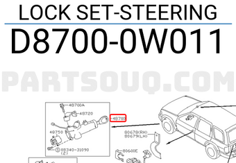 Nissan D87000W011 LOCK SET-STEERING