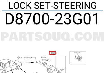 Nissan D870023G01 LOCK SET-STEERING