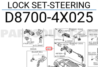 Nissan D87004X025 LOCK SET-STEERING