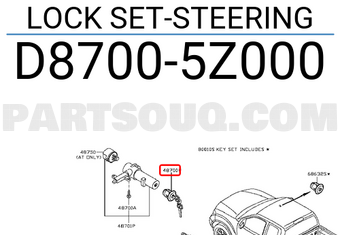 Nissan D87005Z000 LOCK SET-STEERING