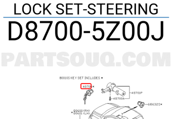 Nissan D87005Z00J LOCK SET-STEERING