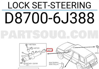 Nissan D87006J388 LOCK SET-STEERING