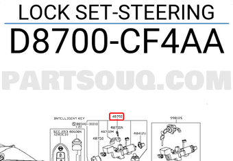 Nissan D8700CF4AA LOCK SET-STEERING