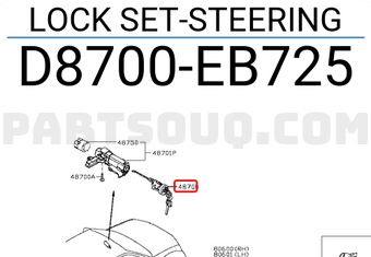 Nissan D8700EB725 LOCK SET-STEERING
