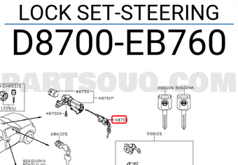 Nissan D8700EB760 LOCK SET-STEERING