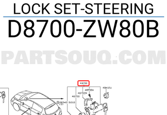 Nissan D8700ZW80B LOCK SET-STEERING