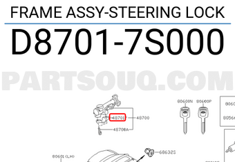 Nissan D87017S000 FRAME ASSY-STEERING LOCK