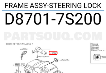 Nissan D87017S200 FRAME ASSY-STEERING LOCK