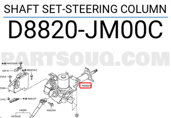 Nissan D8820JM00C SHAFT SET-STEERING COLUMN