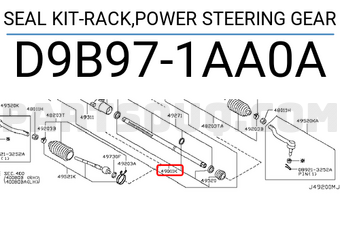 Nissan D9B971AA0A SEAL KIT-RACK,POWER STEERING GEAR