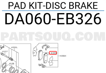 Nissan DA060EB326 PAD KIT-DISC BRAKE
