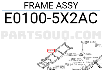 Nissan E01005X2AC FRAME ASSY