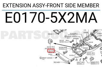 Nissan E01705X2MA EXTENSION ASSY-FRONT SIDE MEMBER