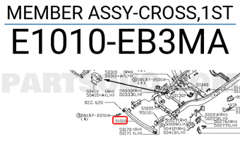 Nissan E1010EB3MA MEMBER ASSY-CROSS,1ST