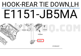 Nissan E1151JB5MA HOOK-REAR TIE DOWN,LH