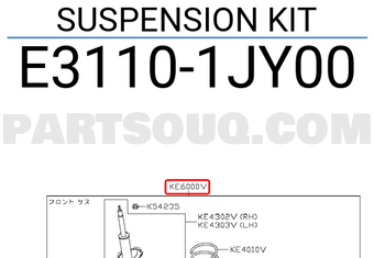 Nissan E31101JY00 SUSPENSION KIT