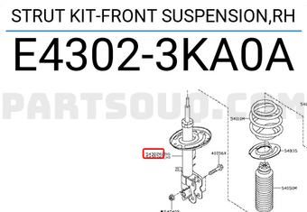 Nissan E43023KA0A STRUT KIT-FRONT SUSPENSION,RH