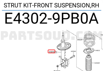 Nissan E43029PB0A STRUT KIT-FRONT SUSPENSION,RH